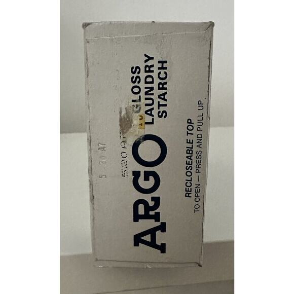 Vintage Argo New Old Stock Powdered Gloss Laundry Starch 16 oz Blue Box Full - Picture 6 of 7